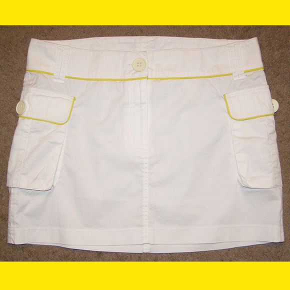 NEW Cargo Skirt by H&M White/Yellow size 8-10 M/L - Picture 1 of 8